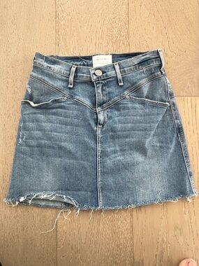 McGuire Denim Jean Mini Skirt V Yoke Detail Sz 24